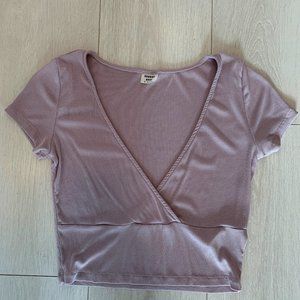 Aritzia lilac wrap top